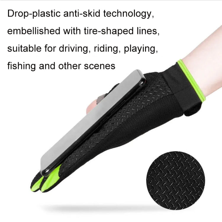 1 Pair QX0008 Outdoor Sunscreen Non-Slip Exposed Two-Finger Fishing Gloves