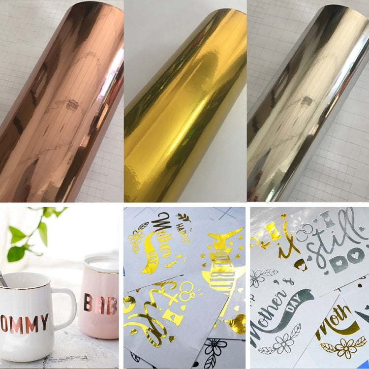 Glossy Metal Self Adhesive Vinyl Film DIY Cup Sticker Car Sticker, Gold 30cm x 100cm, Gold 30cm x 150cm, Silver 30cm x 100cm, Silver 30cm x 150cm, Rose Gold 30cm x 100cm, Rose Gold 30cm x 150cm