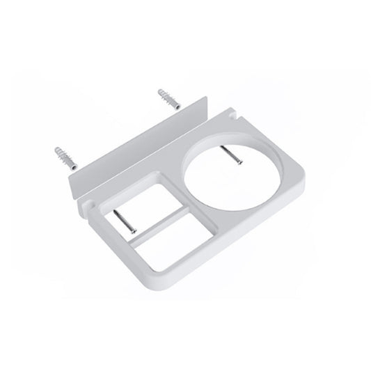 2-in-1 Hair Dryer Wall Mount Bracket Bathroom Shelf, White, Black