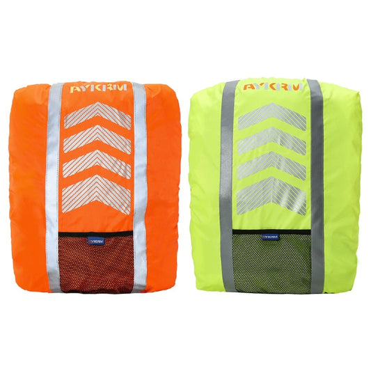 AYKRM AS6-007 Cycling Backpack Dust-proof Reflective Waterproof Cover, Fluorescent Red, Fluorescent Green