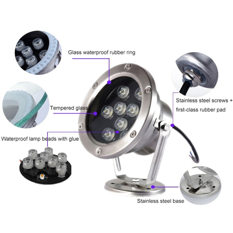 LED Underwater Light Pool Fish Pond Fountain Waterproof Landscape Light, 3W, 6W, 9W, 12W, 18W, 24W