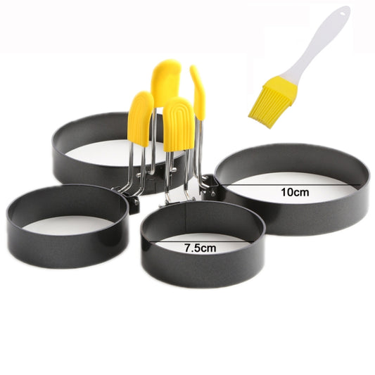 4-Pack Anti-Hot Egg Rings Non-Stick Round Fried Egg Maker Mold, 4-Pack Anti-Hot