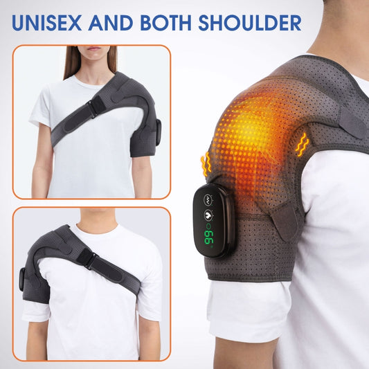 Electric Heating Shoulder Pads Massager Joint Brace Vibration Massage, Shoulder (Gray), Shoulder  (Gray Black)