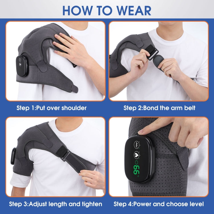 Electric Heating Shoulder Pads Massager Joint Brace Vibration Massage, Shoulder (Gray), Shoulder  (Gray Black)