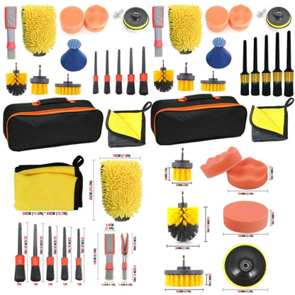 19 PCS / Set Car Beauty Cleaning Brush Details Brush Washing Glove Tool Set, 19 in 1 Yellow Ring, 19 in 1 Red Ring