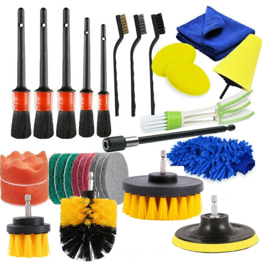 30 PCS / Set Car Beauty Details Brush Drill Brush Car Wash Glove Set, 30 in 1