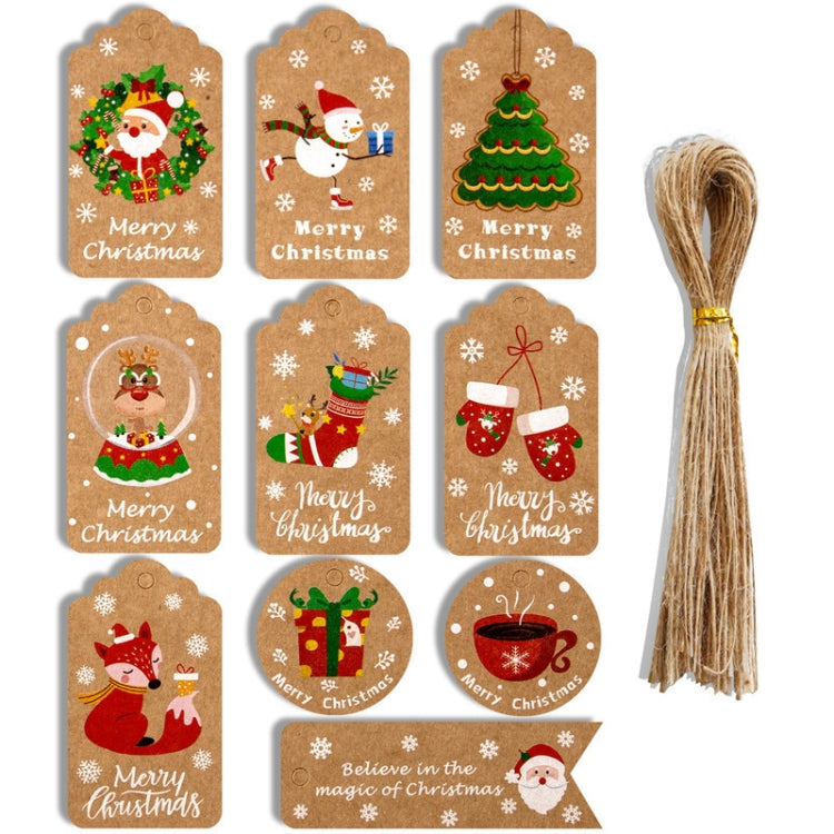 2 Packs 50pcs/set  Christmas Kraft Paper Tags Gift Wrapping Paper Labels, Series 1, Series 2, Series 3, Series 4, Series 5, Series 6, Series 7, Series 8, Series 9, Series 10, Series 11, Series 12, Series 13, Series 14