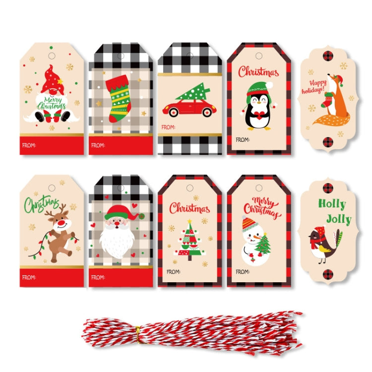 2 Packs 50pcs/set  Christmas Kraft Paper Tags Gift Wrapping Paper Labels, Series 1, Series 2, Series 3, Series 4, Series 5, Series 6, Series 7, Series 8, Series 9, Series 10, Series 11, Series 12, Series 13, Series 14