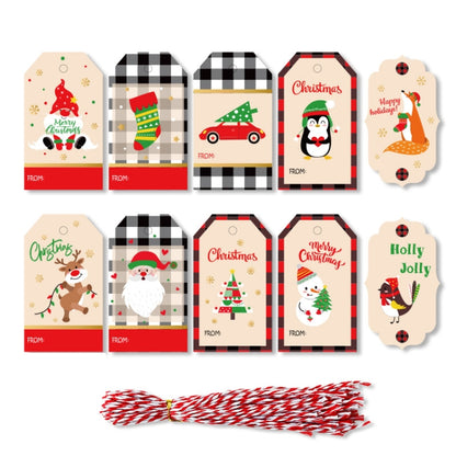 2 Packs 50pcs/set  Christmas Kraft Paper Tags Gift Wrapping Paper Labels, Series 1, Series 2, Series 3, Series 4, Series 5, Series 6, Series 7, Series 8, Series 9, Series 10, Series 11, Series 12, Series 13, Series 14