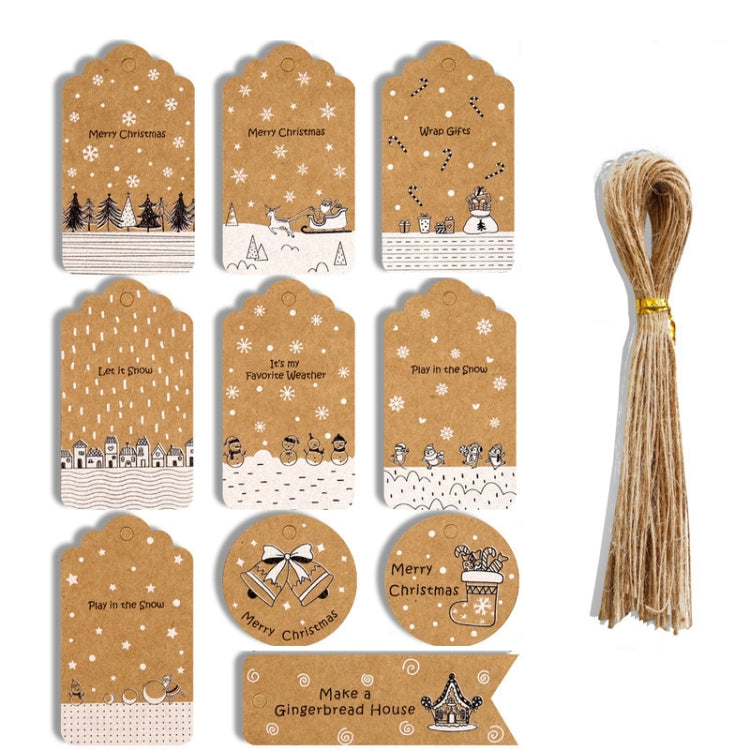 2 Packs 50pcs/set  Christmas Kraft Paper Tags Gift Wrapping Paper Labels, Series 1, Series 2, Series 3, Series 4, Series 5, Series 6, Series 7, Series 8, Series 9, Series 10, Series 11, Series 12, Series 13, Series 14
