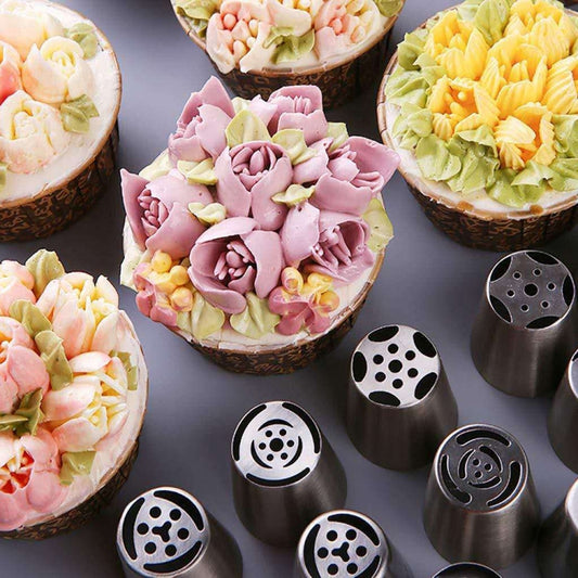 Stainless Steel Laminating Nozzle Set Cake DIY Laminating Nozzle Set Baking Tools, 7PCS/Set, 8PCS/Set, 9PCS/Set, 10PCS/Set, 11PCS/Set, 12PCS/Set, 14PCS/Set, 128PCS/Set
