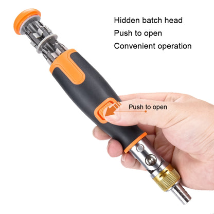 2050C Portable 10 In 1 Hidden Bits Multi-angle Ratchet Corner Screwdriver Set, 10 In 1 Orange, 10 In 1 Gray