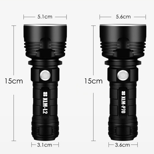 Strong Light Outdoor Waterproof Camping Aluminum LED Flashlight, Style:, L2 (Without Battery), P70 (Without Battery)