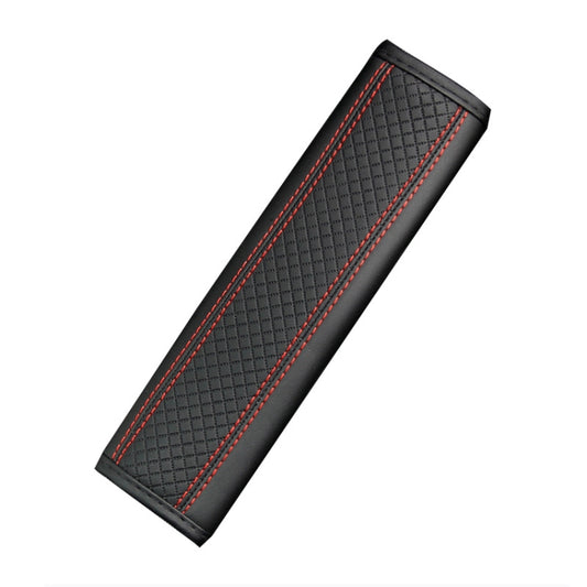 Fiber Leather Embossed Car Seat Belt Shoulder Cover Protector, 6.5X23cm