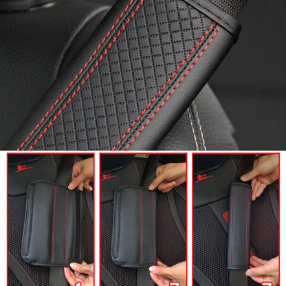 Fiber Leather Embossed Car Seat Belt Shoulder Cover Protector, 6.5X23cm