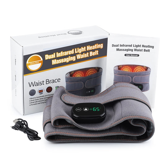 USB Charging Red Light Heating Massage Lumbar Belt Warming Waist Belt, Lumbar Belt