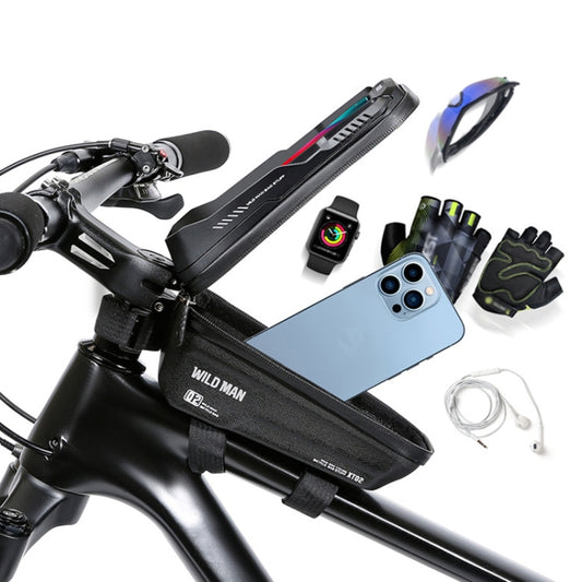 WILD MAN XT2 1L Bicycle EVA Hard Shell Waterproof Phone Touch Screen Beam Bag