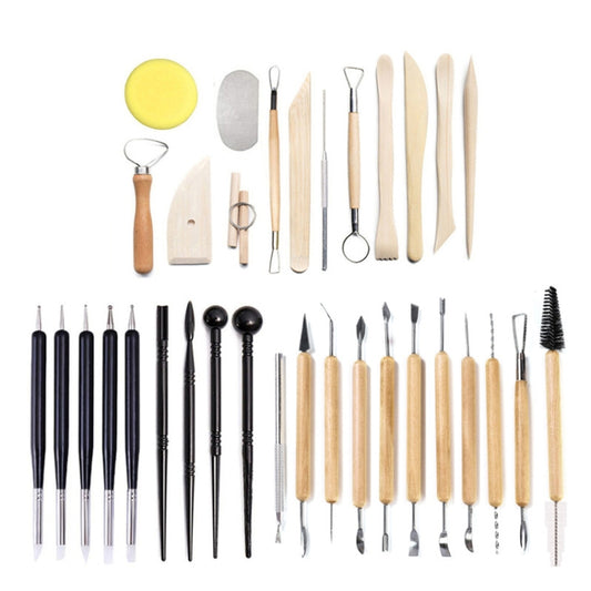 Pottery Tool Set Clay Carving Knife Indentation Pen Set, 34 PCS/Set