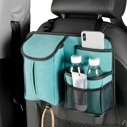 DE RAN FU Flip Fur Car Seat BackTissue Box Storage Hanging Bag With Hook, 1122 Blue, 1122 Brown, 1122 Black, 1122 Grey