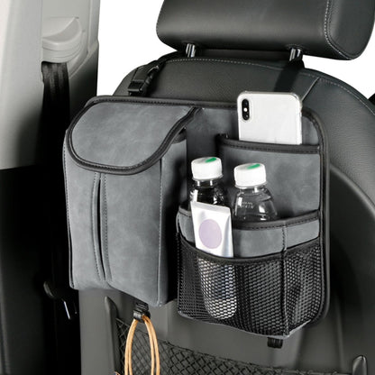 DE RAN FU Flip Fur Car Seat BackTissue Box Storage Hanging Bag With Hook, 1122 Blue, 1122 Brown, 1122 Black, 1122 Grey