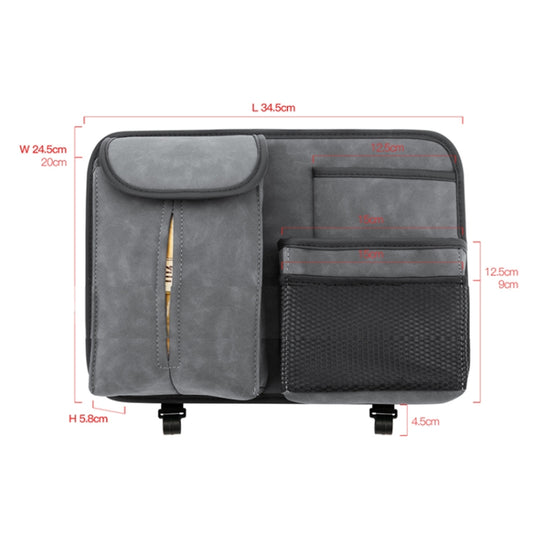 DE RAN FU Flip Fur Car Seat BackTissue Box Storage Hanging Bag With Hook, 1122 Blue, 1122 Brown, 1122 Black, 1122 Grey