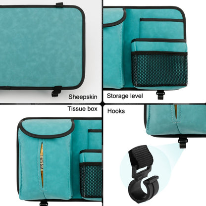 DE RAN FU Flip Fur Car Seat BackTissue Box Storage Hanging Bag With Hook, 1122 Blue, 1122 Brown, 1122 Black, 1122 Grey