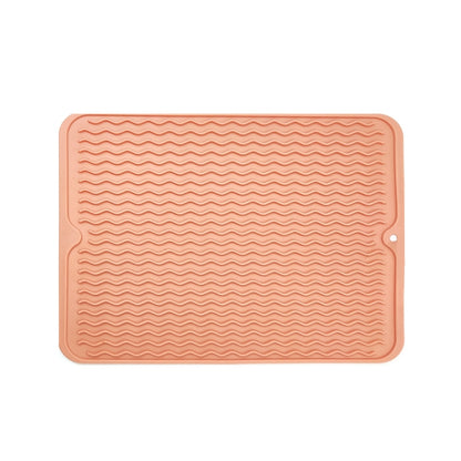 TPR Thickened Thermal Pad Wave Pattern Drain Anti-Slip Mat, Khaki Pink, Khaki Gray, Khaki Blue