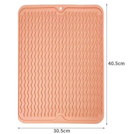 TPR Thickened Thermal Pad Wave Pattern Drain Anti-Slip Mat, Khaki Pink, Khaki Gray, Khaki Blue