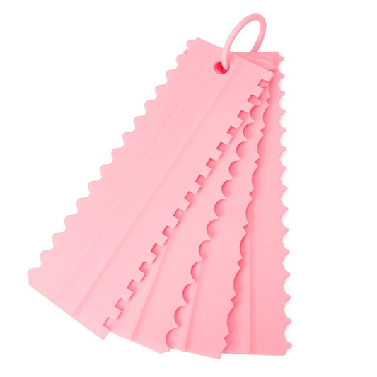 4 PCS / Set Plastic Cream Scraper PP Double Side Sawtooth Baked Cake Flattener, 4 PCS / Set Pink, 4 PCS / Set White, 4 PCS / Set Yellow, 4 PCS / Set Sky Blue
