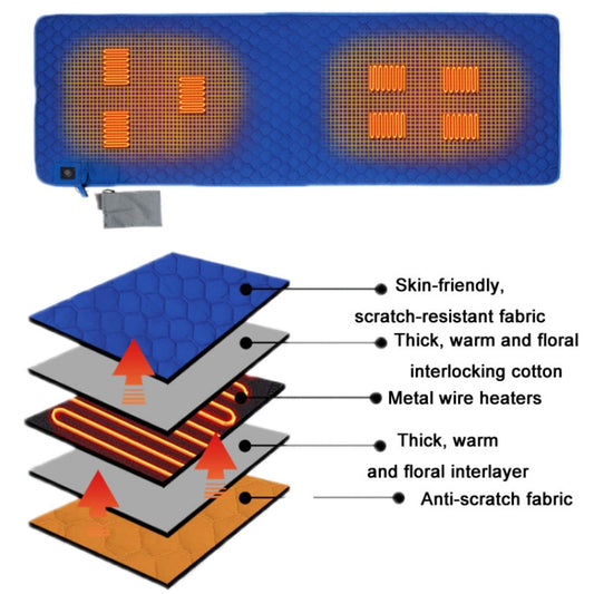 Winter USB Rechargeable Smart Seven Zone Heating  Anti-cold Sleeping Bag Pad