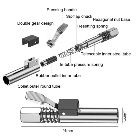 PC002 Lock Clamp Type High Pressure Grease Nozzle, Style:, Butter Mouth, Butter Mouth+30cm Hose, Butter Mouth+30cm Hose+3 Heads, Butter Mouth+40cm Hose, Butter Mouth+40cm Hose+3 Heads, Butter Mouth+60cm Hose, Butter Mouth+60cm Hose+3 Heads�������������...