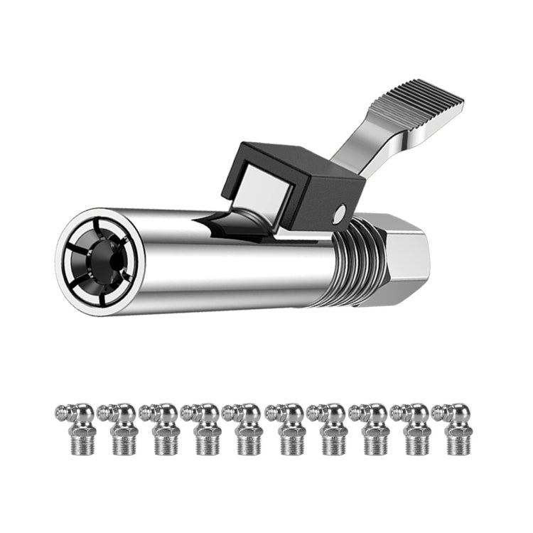 PC002 Lock Clamp Type High Pressure Grease Nozzle, Style:, Butter Mouth, Butter Mouth+30cm Hose, Butter Mouth+30cm Hose+3 Heads, Butter Mouth+40cm Hose, Butter Mouth+40cm Hose+3 Heads, Butter Mouth+60cm Hose, Butter Mouth+60cm Hose+3 Heads�������������...