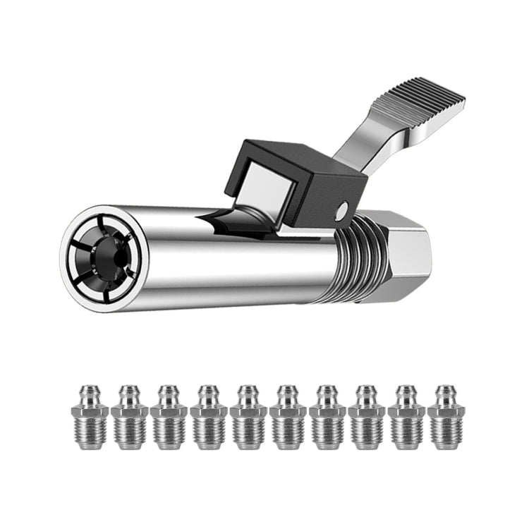 PC002 Lock Clamp Type High Pressure Grease Nozzle, Style:, Butter Mouth, Butter Mouth+30cm Hose, Butter Mouth+30cm Hose+3 Heads, Butter Mouth+40cm Hose, Butter Mouth+40cm Hose+3 Heads, Butter Mouth+60cm Hose, Butter Mouth+60cm Hose+3 Heads�������������...