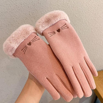 A56 Keep Warm Touch Screen Plus Velvet Thick Anti-Cold Riding Gloves