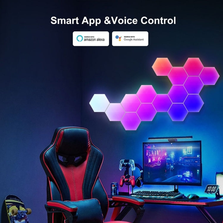 Gaming Ambient Light Smart Chiclet Backdrop Quantum Wall Light, Versions:, 3pcs Bluetooth, 6pcs Bluetooth, 10pcs Bluetooth, 12pcs Bluetooth, 3pcs WIFI, 6pcs WIFI, 10pcs WIFI, 12pcs WIFI
