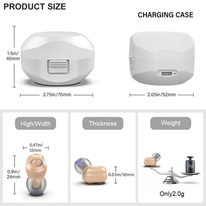 Z-127C TWS Charging Hearing Aid Sound Amplifier Auxiliary Listener, Z-127C Red Blue