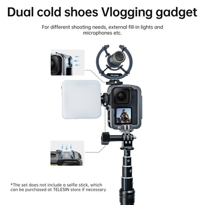 جراب TELESIN بإطار من سبائك الألومنيوم لكاميرات GoPro Hero11 Black / HERO10 Black / HERO9 Black، المواصفات: موديلات عادية، مجموعة تصوير عمودي