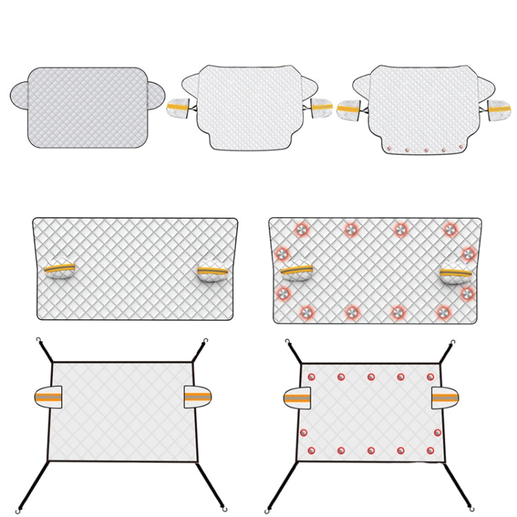 SUITU R-3945 Car Winter Front Glass Snow Shield Defrost Sunshade Thickened Car Clothing, Style:, Non-magnet Clip Door, Non-magnet With Earmuffs, 5 Magnets With Earmuffs, Non-magnet Three Layers Thickened, 12 Magnets Three Layers Thickened��������������...