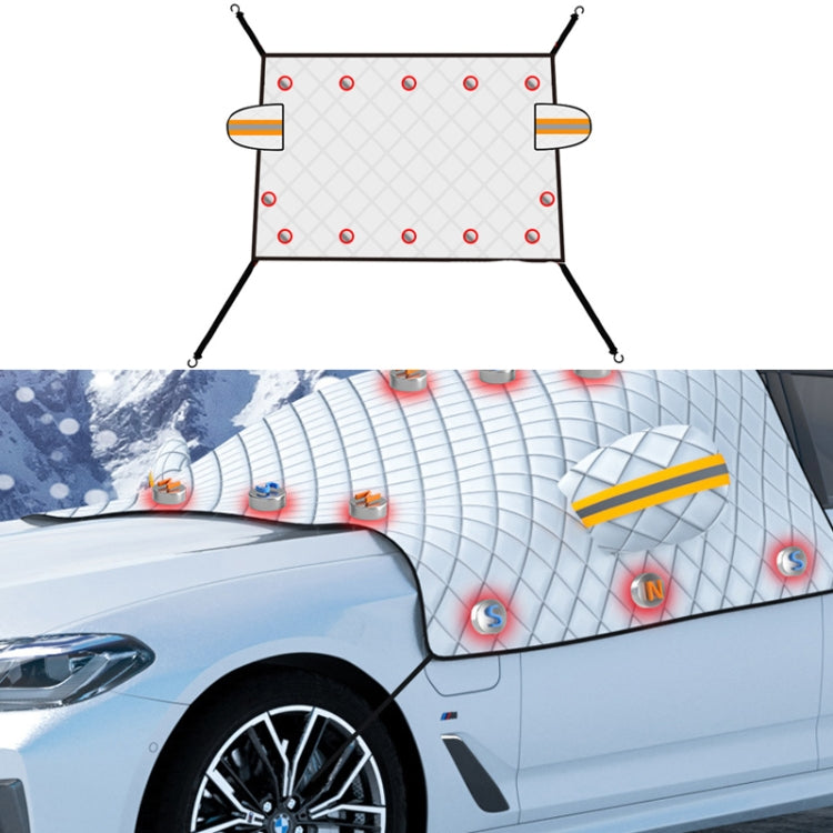 SUITU R-3945 Car Winter Front Glass Snow Shield Defrost Sunshade Thickened Car Clothing, Style:, Non-magnet Clip Door, Non-magnet With Earmuffs, 5 Magnets With Earmuffs, Non-magnet Three Layers Thickened, 12 Magnets Three Layers Thickened��������������...
