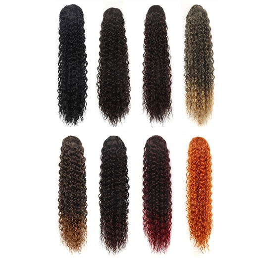 LSDP22 Drawstring Long Curly Wig Ponytail Mesh Curly Ponytail, 1B, 2, 4, 1BT27, 1BT30, 1BT33, 1BTBUG, 18C