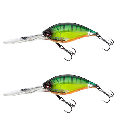 2pcs Inner Laser Deep Dive Sea Fishing Rock Fat Fake Bait Plastic Stiff Bait