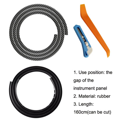 Car Elastomer Seal Rubber Strip Instrument Panel Leakproof Dustproof Soundproof Universal, N856 Carbon Fiber Pattern, 2pcs N856 No Fiber Pattern