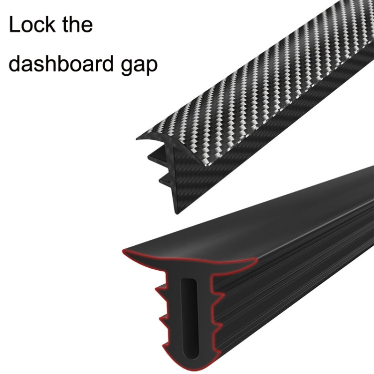 Car Elastomer Seal Rubber Strip Instrument Panel Leakproof Dustproof Soundproof Universal, N856 Carbon Fiber Pattern, 2pcs N856 No Fiber Pattern