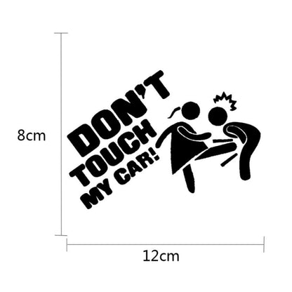10 PCS Car Sticker Do Not Touch My Car Personalised Reflective Warning Sticker, Black, White