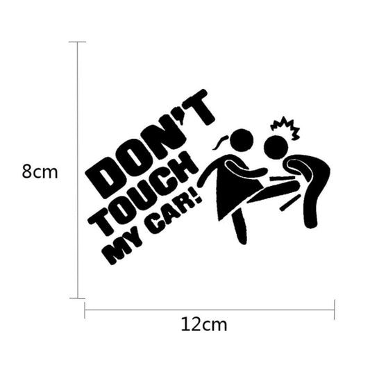 10 PCS Car Sticker Do Not Touch My Car Personalised Reflective Warning Sticker, Black, White