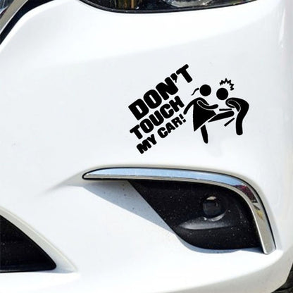 10 PCS Car Sticker Do Not Touch My Car Personalised Reflective Warning Sticker, Black, White