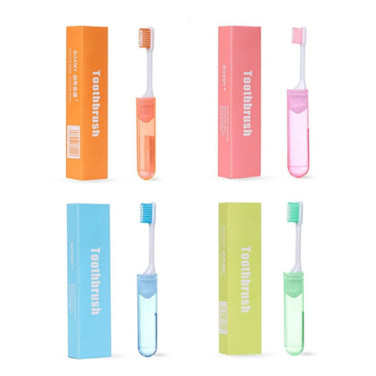 Portable Business Trip Folding Toothbrush Multi-color Super Soft Bristles Toothbrush, 6 PCS/Set, 4 PCS/Set