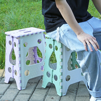 Convenient Folding Home Outdoor Thickened Portable Stool, Green Small, Green Medium, Green Large, Violet Small, Violet Medium, Violet Large