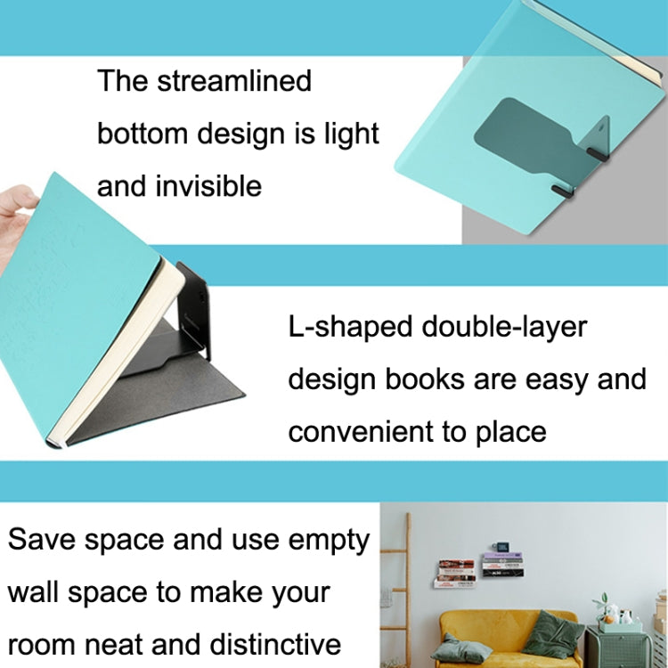 إطار دعم حائطي لرف كتب مخفي معلق من الفولاذ المقاوم للصدأ، حامل حائطي، رف من الفولاذ المقاوم للصدأ باللون الأبيض