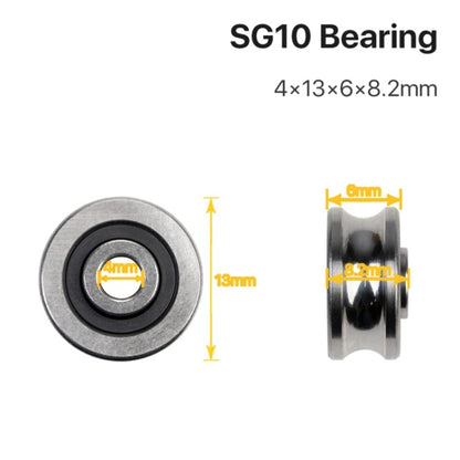 4x13x6mm Double-row Bead U-slot Embroidery Machine Guide Bearings 3D Printer Bearings, SG10